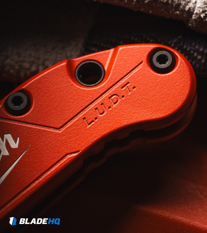Microtech LUDT Journeyman Gen III T/E Auto Knife Red/Black Al (3.5" Two-Tone)